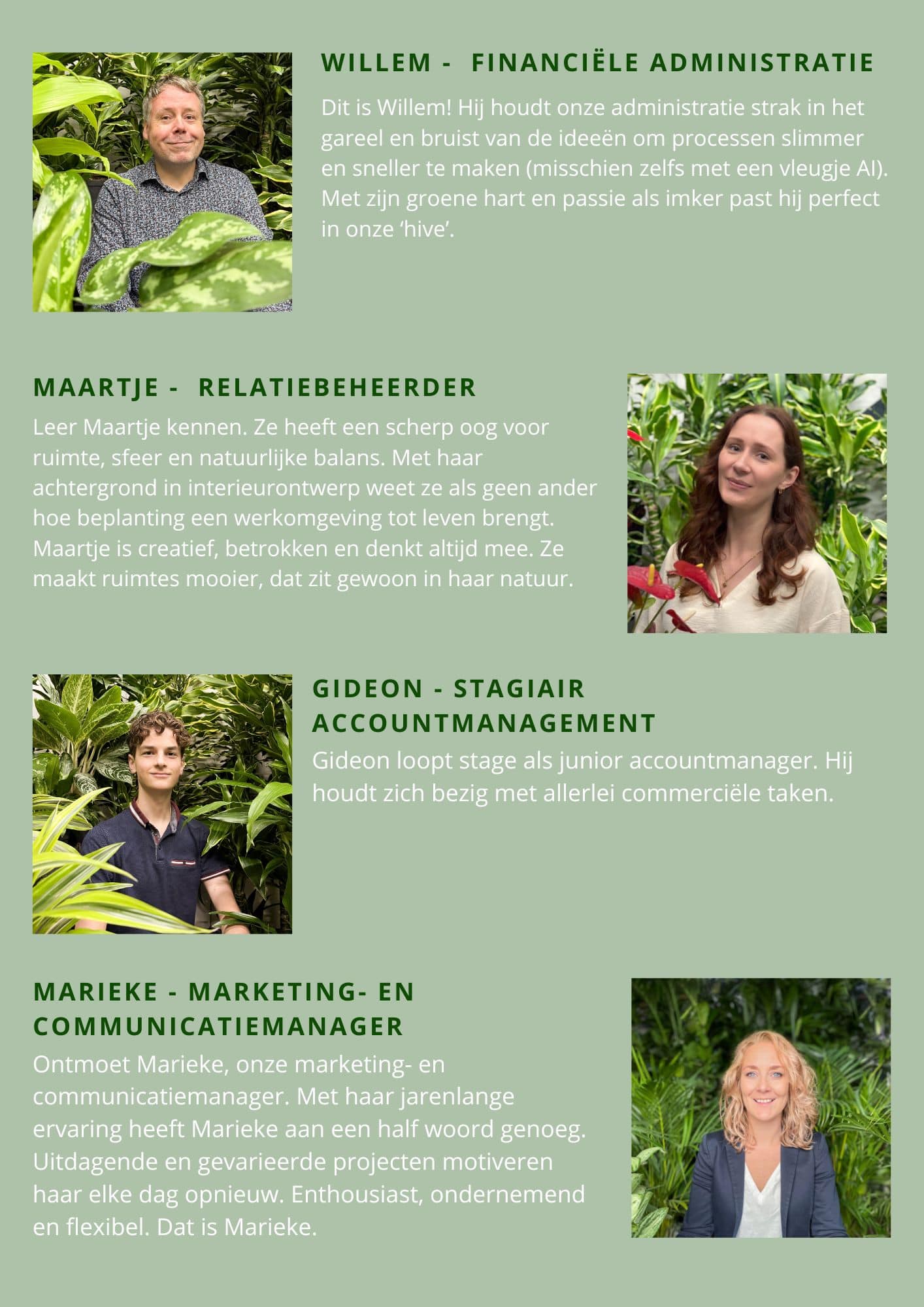 Het team van Hoogendoorn Projectbeplanting in Houten